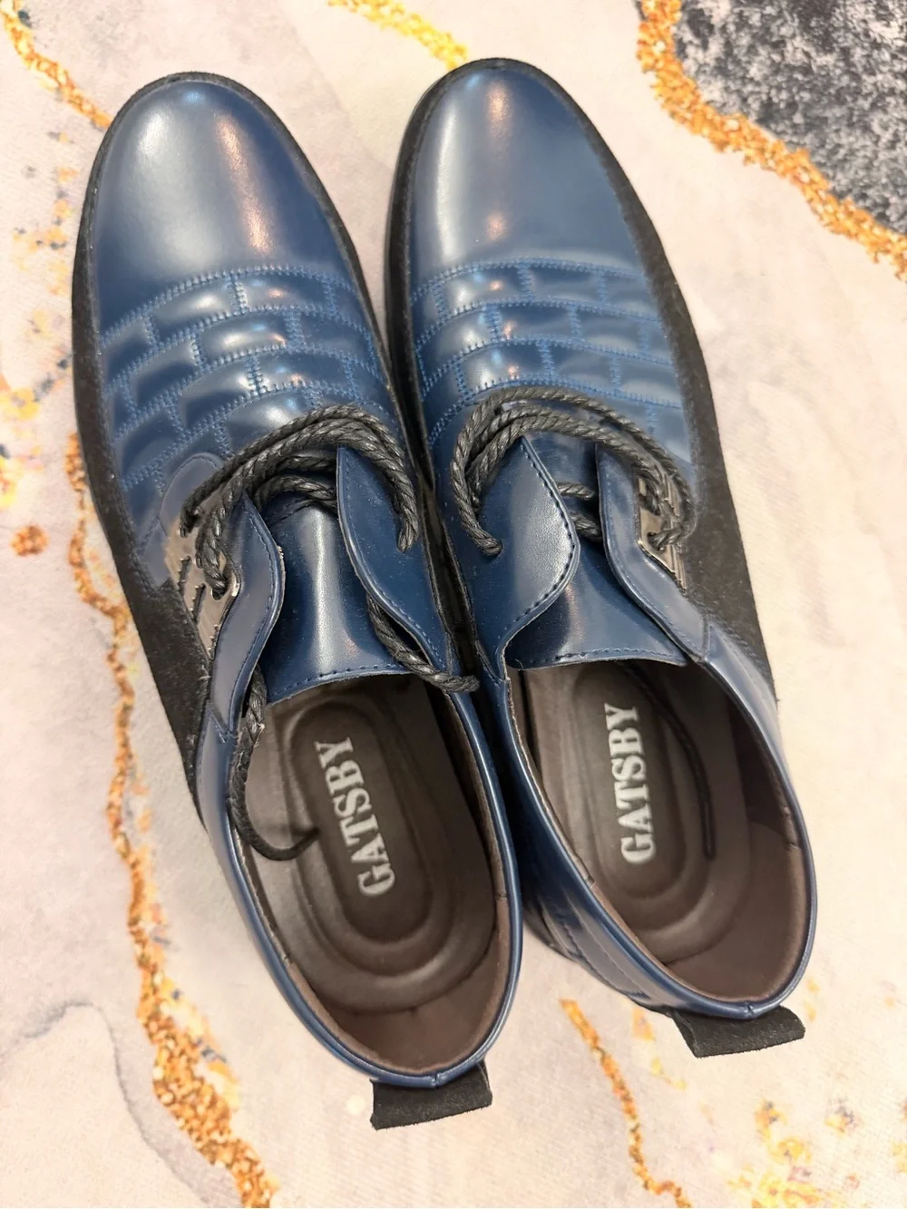 Gatsby Men's Navy Derby Lace-Up Shoes
